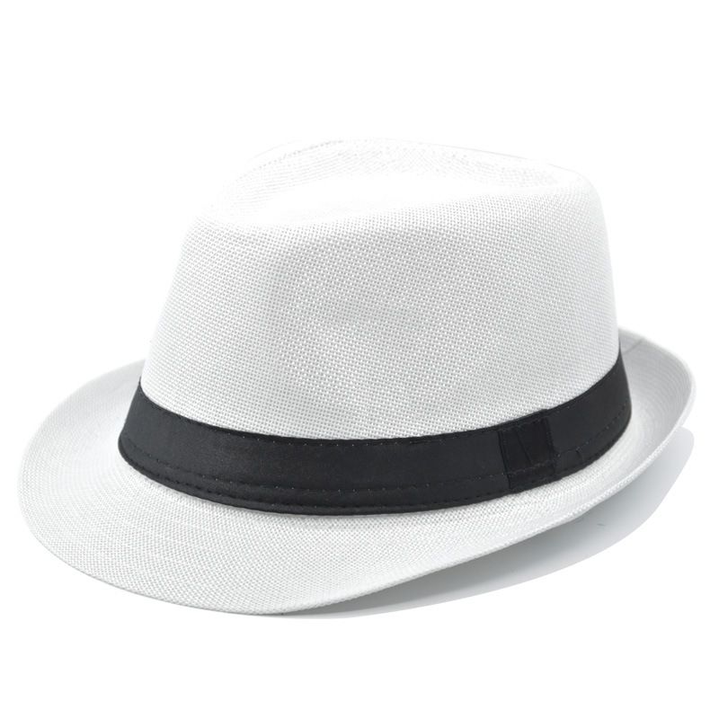 Unisex Fashion top hat cotton linen solid color jazz hat men's gentleman's hat women women all casual shade_mkmklike.com