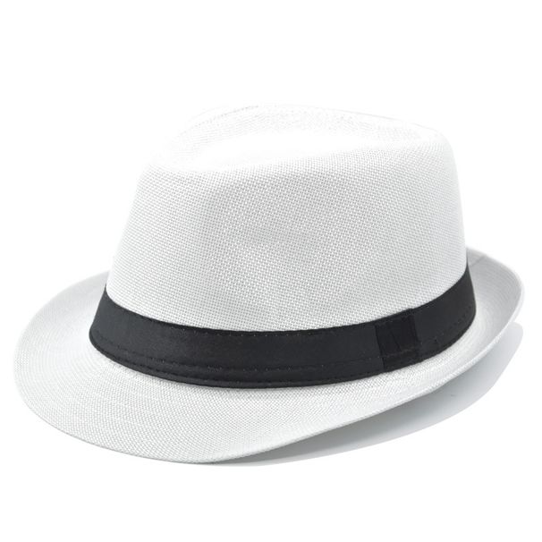 Unisex Fashion top hat cotton linen solid color jazz hat men's gentleman's hat women women all casual shade_mkmklike.com