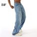 JEANS | 2024 Summer New Product, Thin Tencel American Light Blue Straight Tube Loose Jeans, Simple And Versatile_mkmklike.com