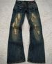 Vintage Gothic Washed Denim Jeans For Men & Women - High Waist Flared Bell Bottoms With Distressed Details - Streetwear Fashion_mkmklike.com