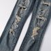 Men's Clothing Men's Distressed Skinny Jeans Ripped Dark Blue Washed Trendy Brand Patchwork Slim Fit High Waist Street Fashion American Style_mkmklike.com