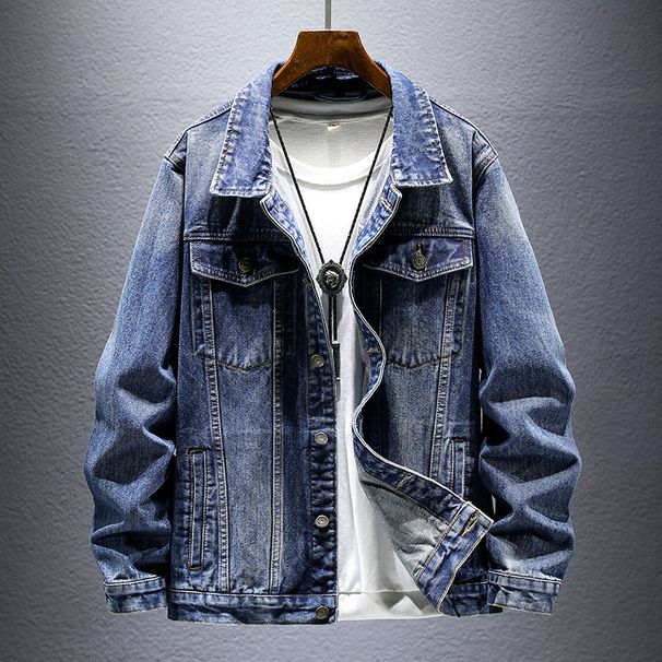 Men's 2025 New Trendy Loose Workwear European And American Street Retro Denim Jacket Spring Autumn_mkmklike.com