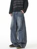 Wukong Has Trendy Brand American Washed And Old Splicing Scimitar Jeans Men's Retro Loose And Versatile Wide-leg Trousers._mkmklike.com