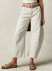 K Casual Loose Mid Waist Tube Shaped Women's Jeans. No Belt Or Other Accessories_mkmklike.com