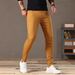 Men's Clothing Men's Straight Leg Washed Khaki Brown Jeans - Classic Casual Denim Pants With Mid Rise & Zip Fly For Everyday Wear_mkmklike.com