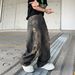 Men's Clothing American Retro Old Fashion Brand Loose Straight Wide Leg Ripped Pants Men's Washed Design Mopping Jeans Men_mkmklike.com