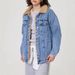 "Women's Fleece-Lined Denim Jacket - Oversized Winter Coat, Cotton Blend With Sherpa Collar, Streetwear Essential For Cold Weather"_mkmklike.com