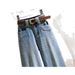 Women's Clothing Light Blue High Waist Wide Leg Jeans For Women Spring New Loose Straight Slim Drape Mopping Flared Pants_mkmklike.com