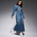 Women’s Relaxed Denim Dress – Lapel Button Front & Side Slit Casual Maxi Dress (S-2XL)_mkmklike.com