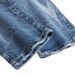 Men's High-Street Washed Blue Print Crystal Rhinestone Distressed Slim Fit Flared Denim Jeans_mkmklike.com