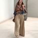 Women's Clothing autumn new positioning printed tops wide leg pants two piece set_mkmklike.com