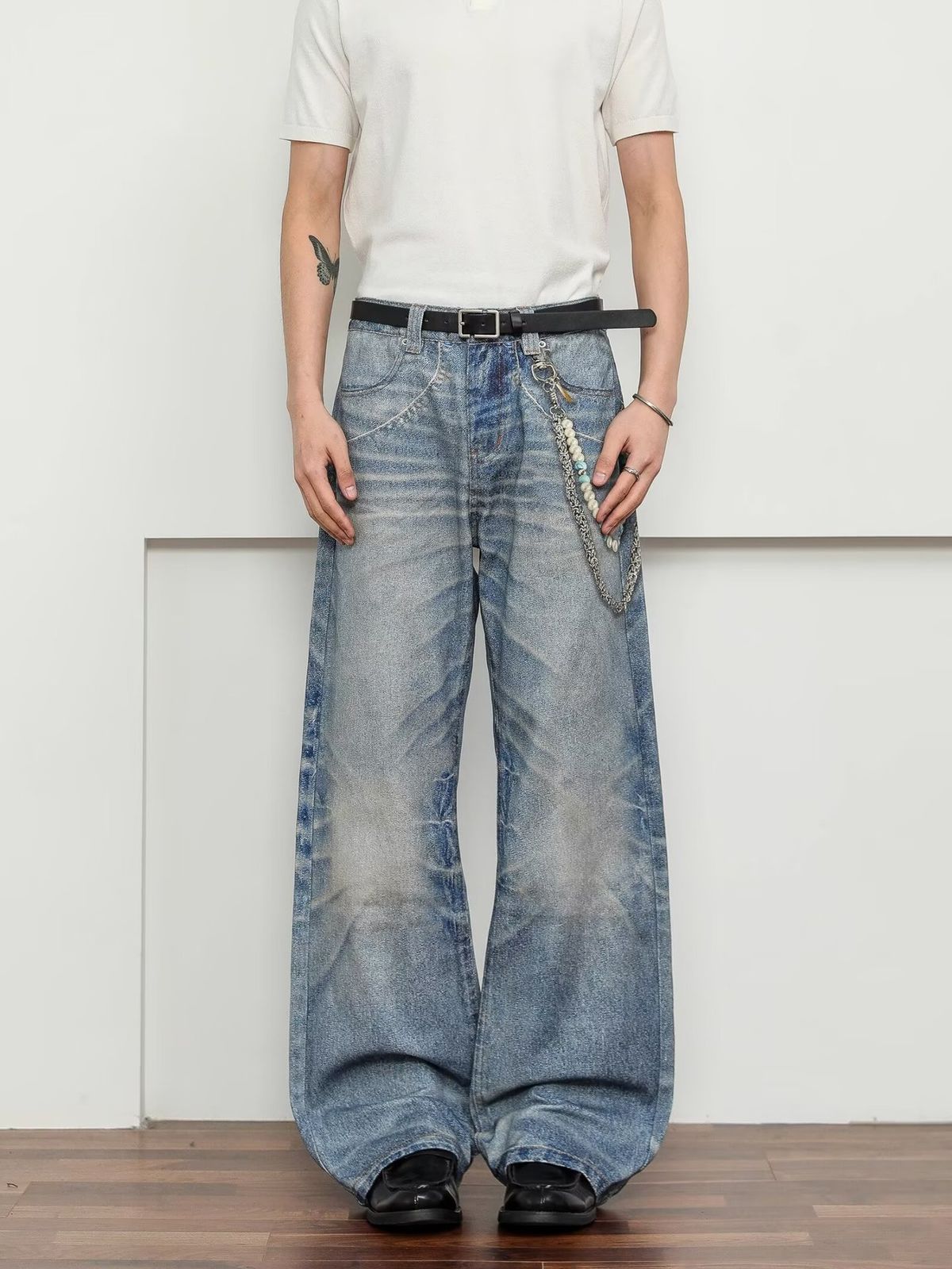 Men's Straight Leg Jeans Autumn Style American Retro Washed High Street Versatile Loose Fit Jeans Factory Direct Sales_mkmklike.com