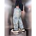 2025 Autumn Winter New Light Blue Jeans Men's Trendy Brand Patchwork Wide-Leg Vintage Washed Loose Straight Pants_mkmklike.com