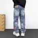 Men's Distressed Denim Jeans – Relaxed Fit Vintage Washed Blue Jeans With Stretch Comfort_mkmklike.com
