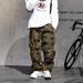 Men's Niche Vibe Loose Fit Camouflage Flared Jeans Multi Pocket Trendy Casual Workwear Long Pants Large Size_mkmklike.com