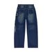 Men's Clothing High Street Fashion Big Stitch Denim Jeans Midweight Cotton Wide Leg Pants For Men And Women Trendy Blue Clothing_mkmklike.com