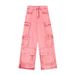 National Trend High Street Workwear Multi-Pocket Jeans Men's Loose Straight Long Vibe Hip-Hop Niche Wide-Leg Pants_mkmklike.com
