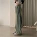 Korean High-Waisted Straight Jeans With Side Pleats – Vintage Washed Denim Pants (Dongdaemun Premium, Flared Leg Opening)_mkmklike.com