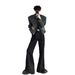 Short Denim Jacket, Trendy Men's Clothing, Shoulder Pads, Stand Up Collar Denim Jacket_mkmklike.com