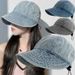 Hot Sale Fashion Washed Edge Denim Bucket Hats Women's Summer Beach Travel Foldable Sunshade Fisherman Hat for Men Fishing Caps_mkmklike.com