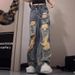 Pulse Ripped Jeans Style Washed Vintage Men's Spring Autumn Straight Loose European American High Street Vibe Long Pants_mkmklike.com