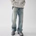 Men's Clothing & Archer0603 & Autumn/Winter American Retro High Street Distressed Washed Flared Jeans Men's Loose Whiskered Wide Leg Pants_mkmklike.com