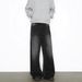 Men's Clothing Trendy Men's Washed Jeans Denim Lightning Stripe Design Loose Straight Leg Wide Leg Pants Retro Style_mkmklike.com