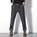 Men's Fleece Pants Winter Warm Straight Jeans Men's Fleece Thickened Extra Large Size Business Jeans Men's Fat_mkmklike.com