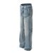 Men's Straight Leg Jeans Loose Fit Retro Niche Design Cool Street Style Trendy Couple Pants_mkmklike.com