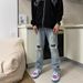 Men's Straight Slim Trousers Zipper Frayed Raw Edge Tassel Hip Hop Design Winter Jeans High Street Personality_mkmklike.com