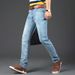 Summer New Thin Jeans Men's Straight Loose Elastic Slim-fitting Long Pants_mkmklike.com