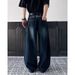 Men's Wide Leg Jeans Retro Embroidered Deconstructed High Street Style Loose Trousers Youthful Draped Design_mkmklike.com