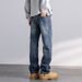 Elastic Autumn New Jeans Men's Fit Straight Loose Trendy Brand American Washed Middle Waist Youth American Retro_mkmklike.com