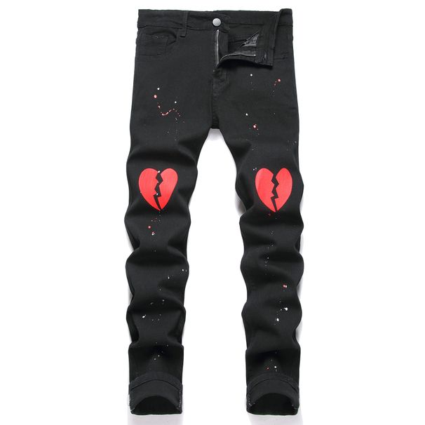 Men's Clothing Trendy Stretch Casual Digital Print Men's Jeans_mkmklike.com