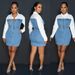 Women's Clothing Denim Splicing Temperament Commuter Shirt Dress_mkmklike.com