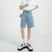 Women's Clothing High Waist Loose Shorts Spring And Summer Straight Wide Leg Trend Ins Japanese Style 5 Point Shorts_mkmklike.com