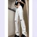 Popular American High Street Pants Men's Spring And Autumn Washed Ripped Jeans Trendy Brand Straight Tube Slightly Elongated Pants Tide_mkmklike.com