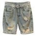 Men's Clothing Denim Shorts Men's Loose Large Size Straight Hole High End New Summer Men's Casual Shorts_mkmklike.com