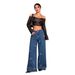 Women's Beaded Embellished Jeans Loose Fit Frayed Edges Available_mkmklike.com