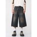 Men's Clothing Loose Wide Leg Retro Distressed Flared Cropped Pants_mkmklike.com