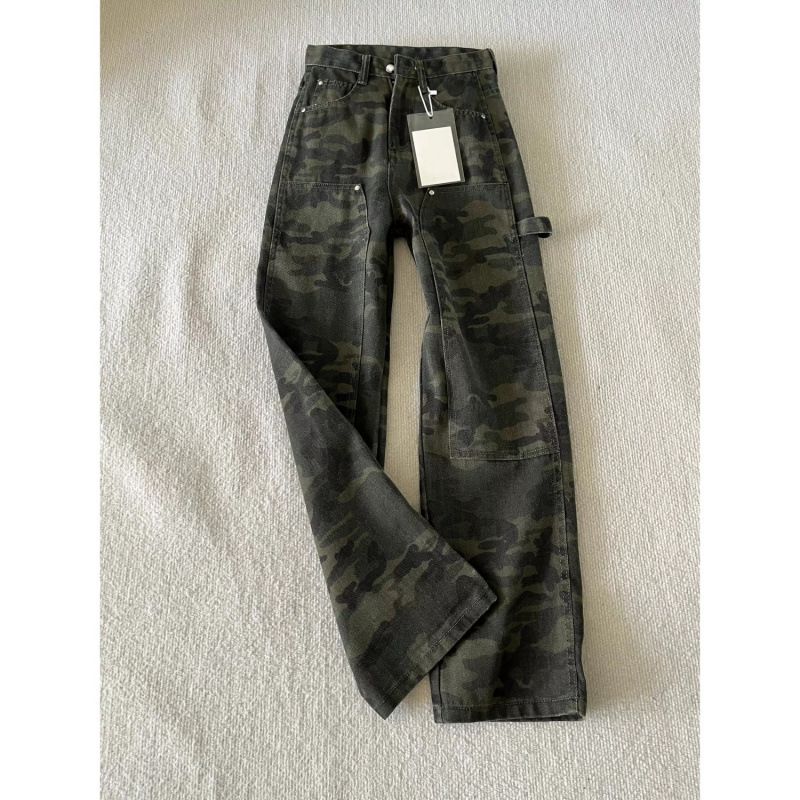 Men's Vintage Camouflage Cargo Jeans High Street Style Baggy Straight Leg Denim Pants for Casual Wear_mkmklike.com