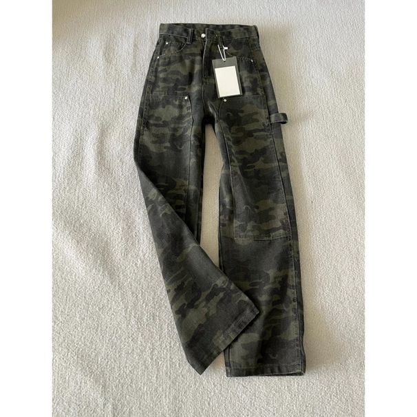 Men's Vintage Camouflage Cargo Jeans High Street Style Baggy Straight Leg Denim Pants for Casual Wear_mkmklike.com