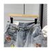 Men's Retro Distressed Straight Leg Denim Shorts Casual Loose Fitting Wide Leg Mid Length Pants Trendy Versatile Summer Wear_mkmklike.com