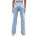 Women’s Clothing split wide leg straight loose high waisted slim jeans_mkmklike.com