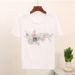Women's Embroidery Beaded Sequined Three-dimensional Flower T-shirt + Ripped Nine-point Jeans_mkmklike.com