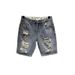 Men's Trendy Distressed Denim Shorts Light Colored Stretch Straight Leg Summer Half Length Pants_mkmklike.com