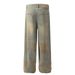 Waste Land Tie-Dye Vintage Dirty Jeans For Men Street Style Punk Washed Gradient Loose Straight Long Pants_mkmklike.com