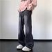Men's American Retro Washed Distressed Flared Jeans Loose Straight Leg Casual Wide Leg Trousers Trendy Autumn Wear_mkmklike.com