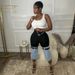 Women's Stretch Denim Flared Pants - Patchwork Bootcut Cropped Jeans (Light Blue) | Retro Streetwear & Casual Chic_mkmklike.com