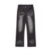 Washed Distressed White Straight-Leg Jeans Men's Trendy High Street American Style Casual Wide-Leg Loose Floor-Length_mkmklike.com